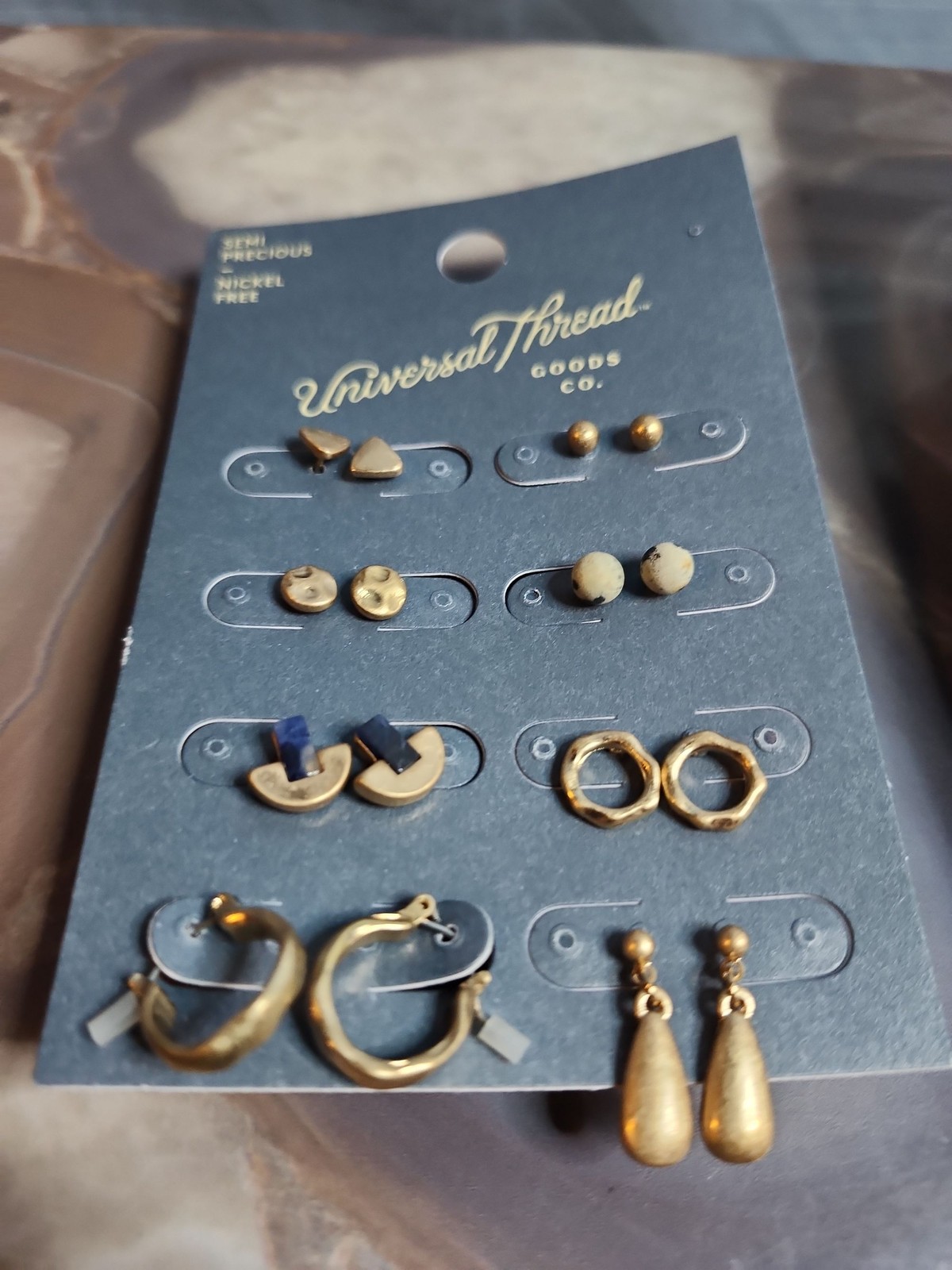 Universal Thread 8 Pair Earring Set 40 Sets Gold Tone Nickel Free Resellers Lot