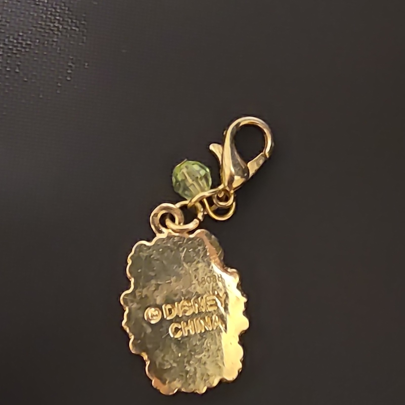 Disney Princess Snow White Oval Cameo Dangle Charm Lobster Clasp Gold Green