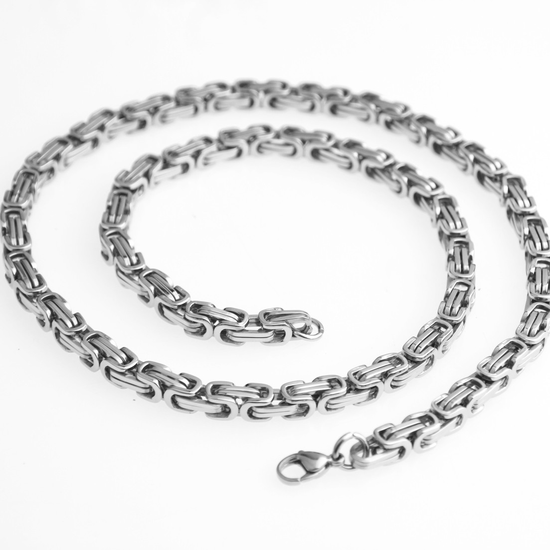 4-15MM Charm Stainless Steel Silver Byzantine Box Chain Men Women Necklace 7-40″
