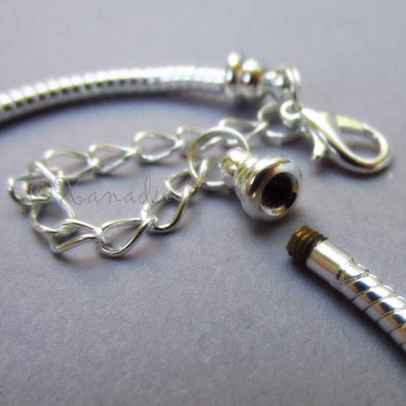 Autumn Leaves European Charm Bracelet With Silver Pine Cone Charm Pendant