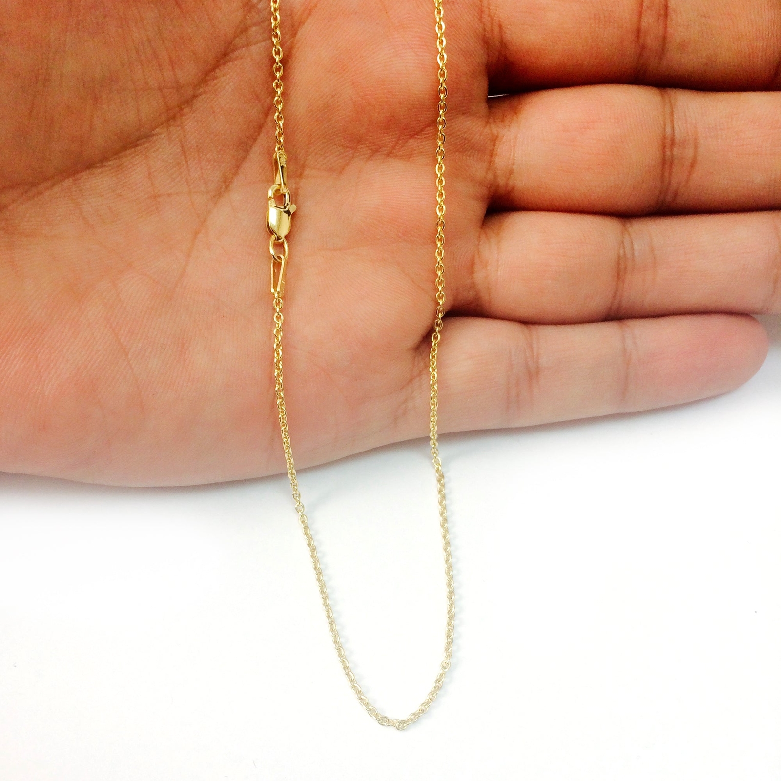 14k Yellow Real Gold Forsantina Chain Necklace, 1.5mm, 16″