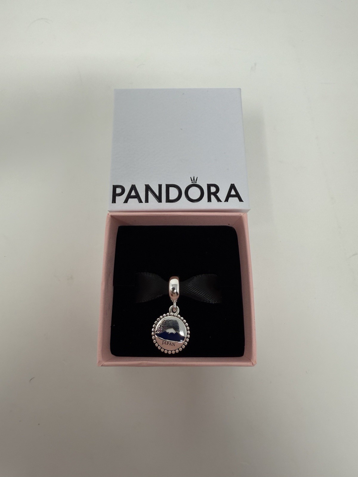 Pandora Japan Mount Fuji Dangle Charm Enamel Sterling Silver New /W BOX