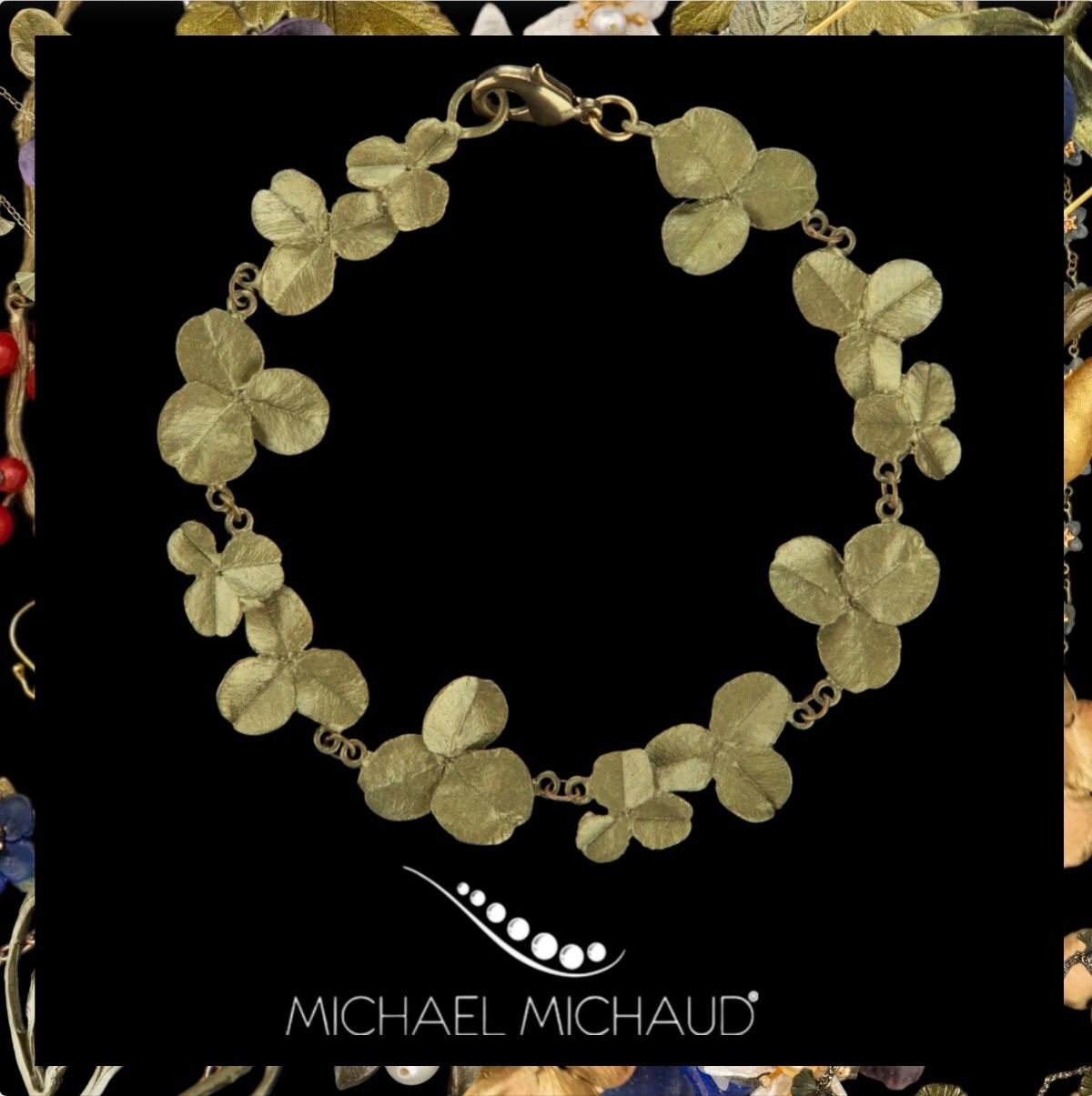 Michael Michaud Clover Bracelet Handcast Botanical Jewelry Nature Gift