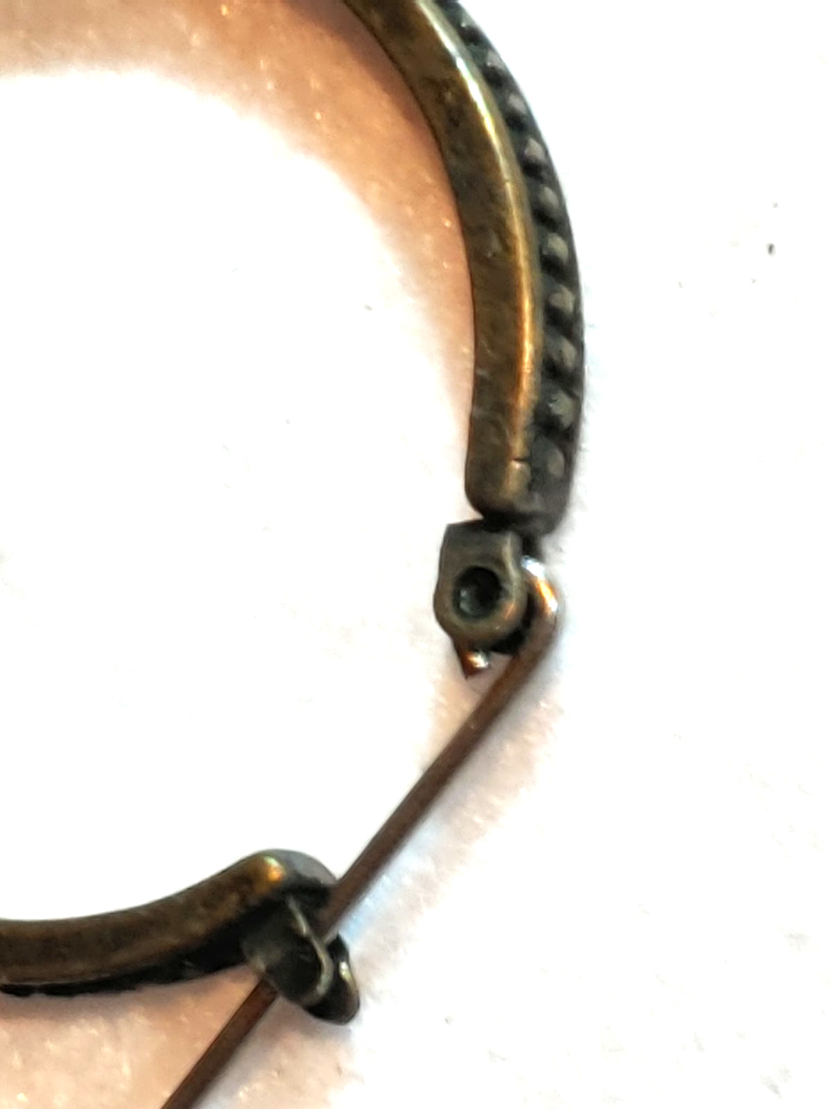 VTG – Pierced Earrings – Hoop – Metal Brass Tone – Textured as shown – 1 in Dia