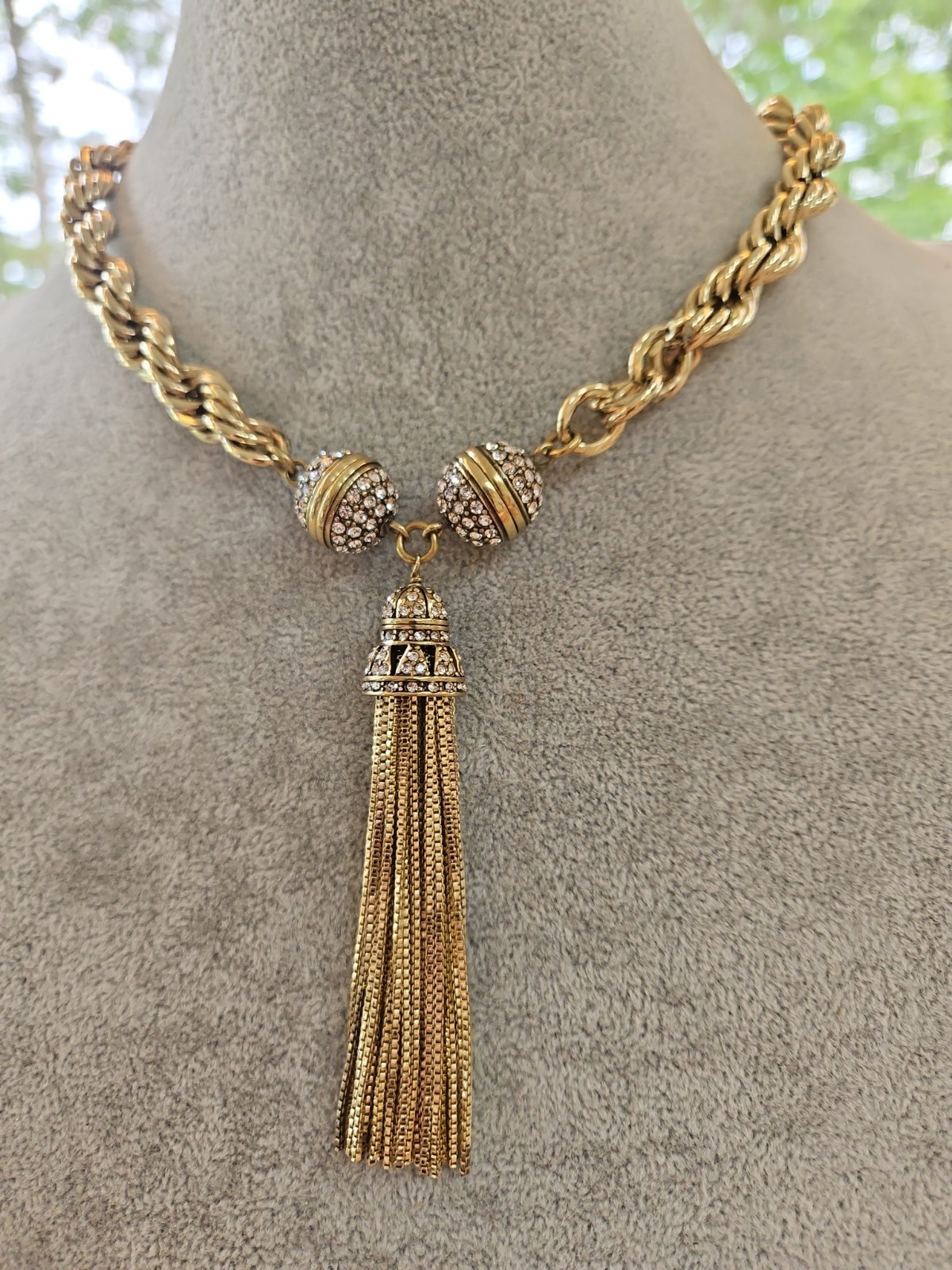 Heidi Daus Snap-Apart GOLD Necklace With Tassel