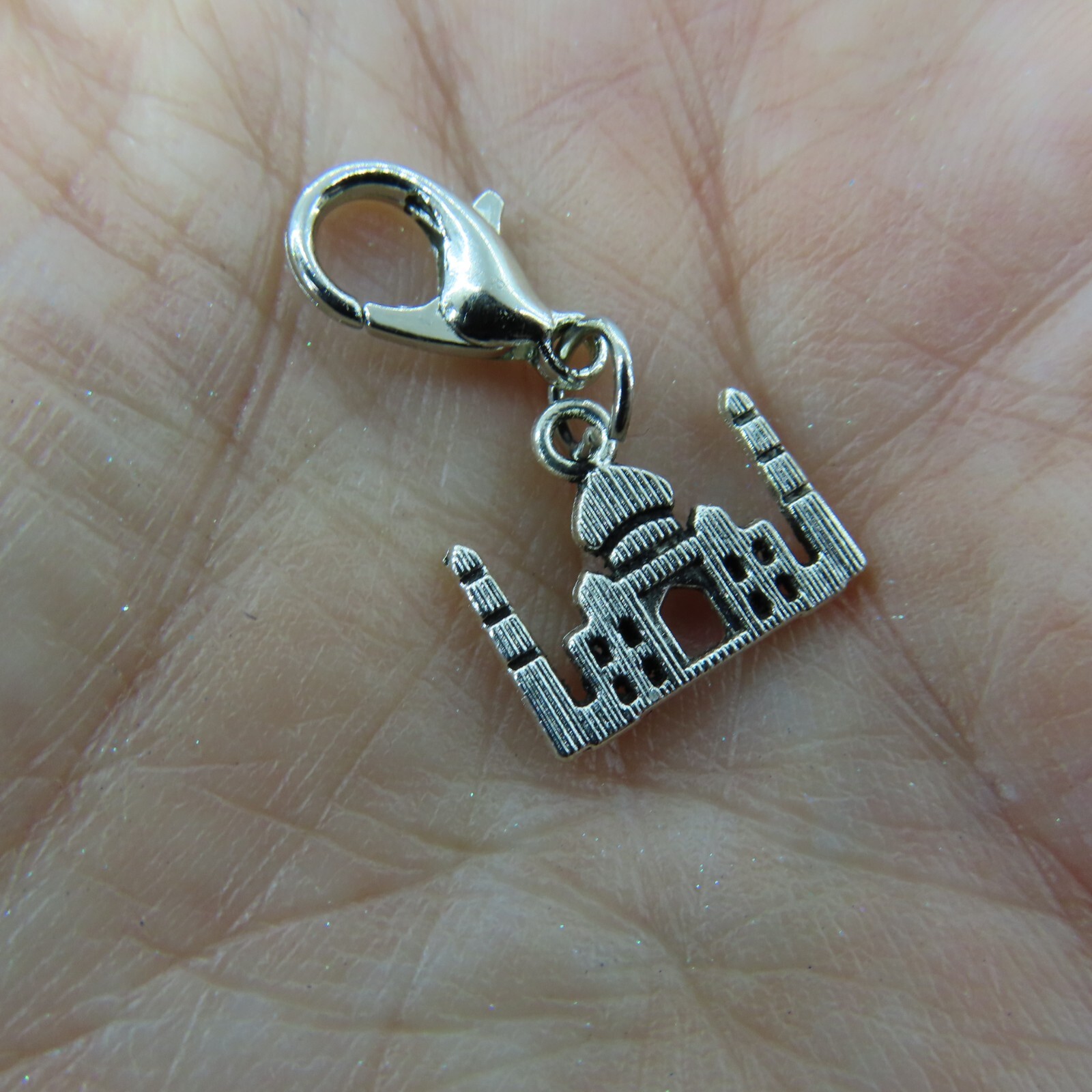 TAJ MAHAL India Charm Zipper Pull Keychain Add On Clip Dangle Travel Vacation