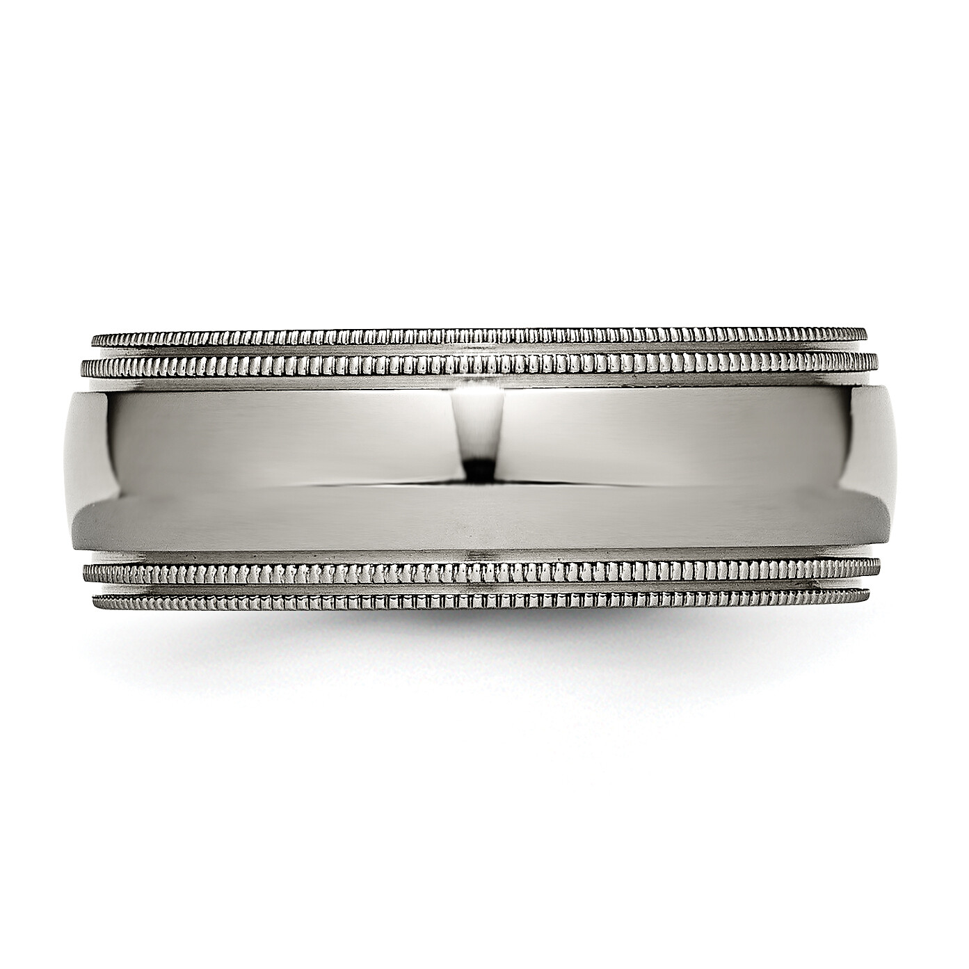 Chisel Titanium Polished 8mm Grooved and Beaded Edge Band TB135