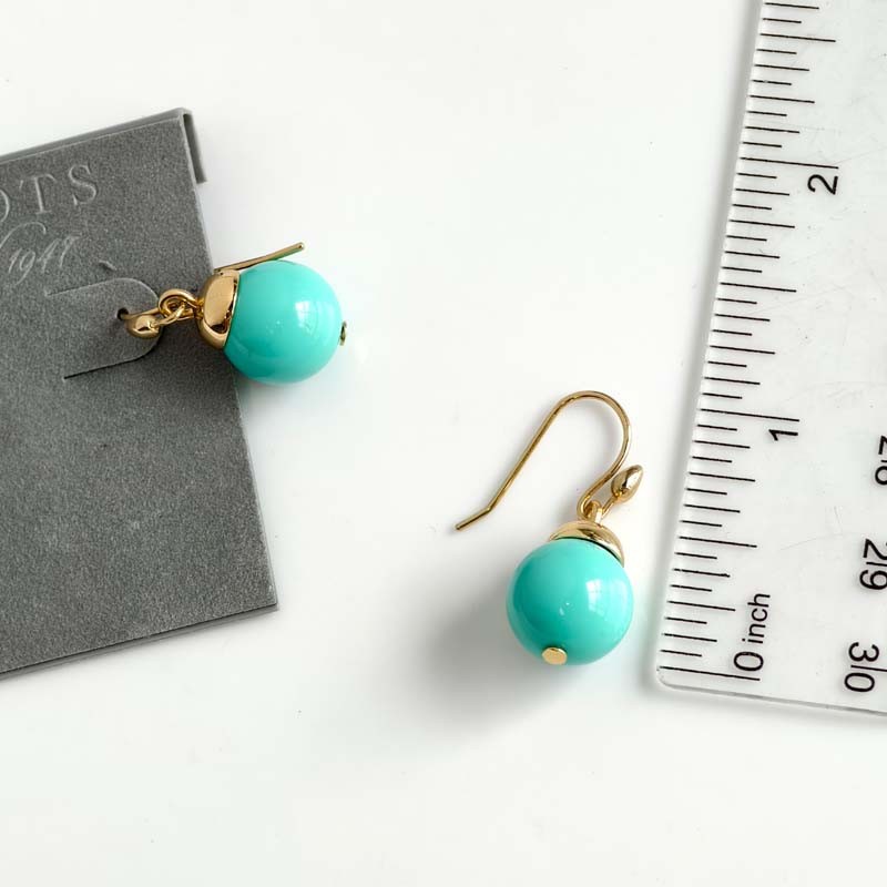 New 33mm Talbots Glass Ball Drop Earrings Gift Chic Women Party Vacation Jewelry