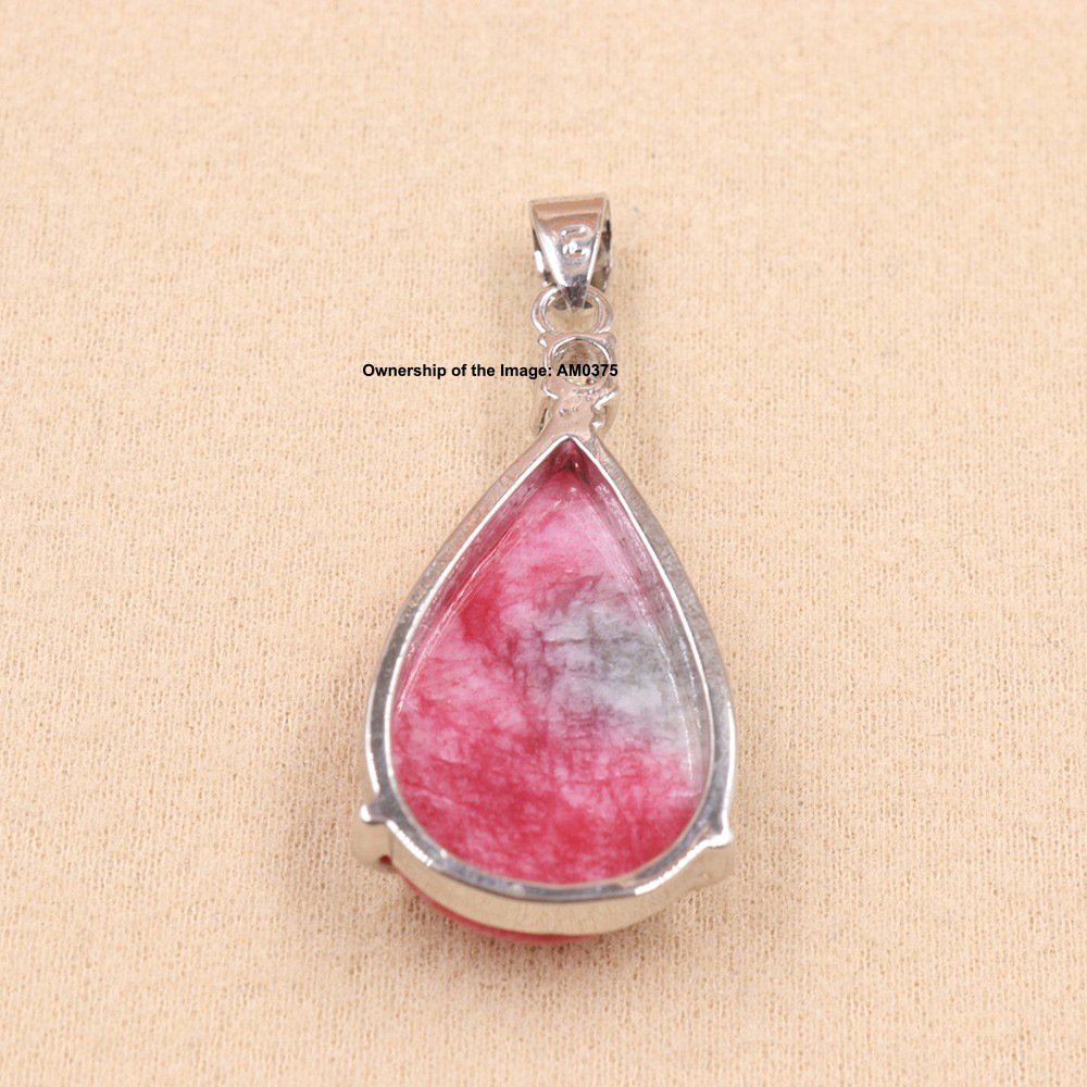NEW White Alloy Heating Jade Pendant For Women Men Pink Jade Pendant