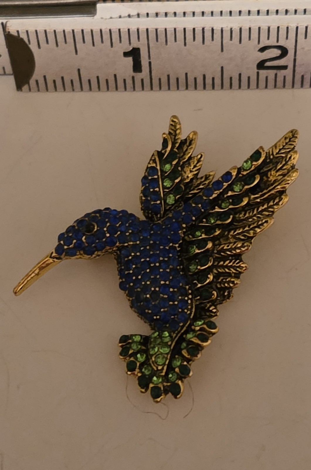 Beautiful Rhinestone Blue Purple Green Hummingbird Brooch Pin Lapel 293-68