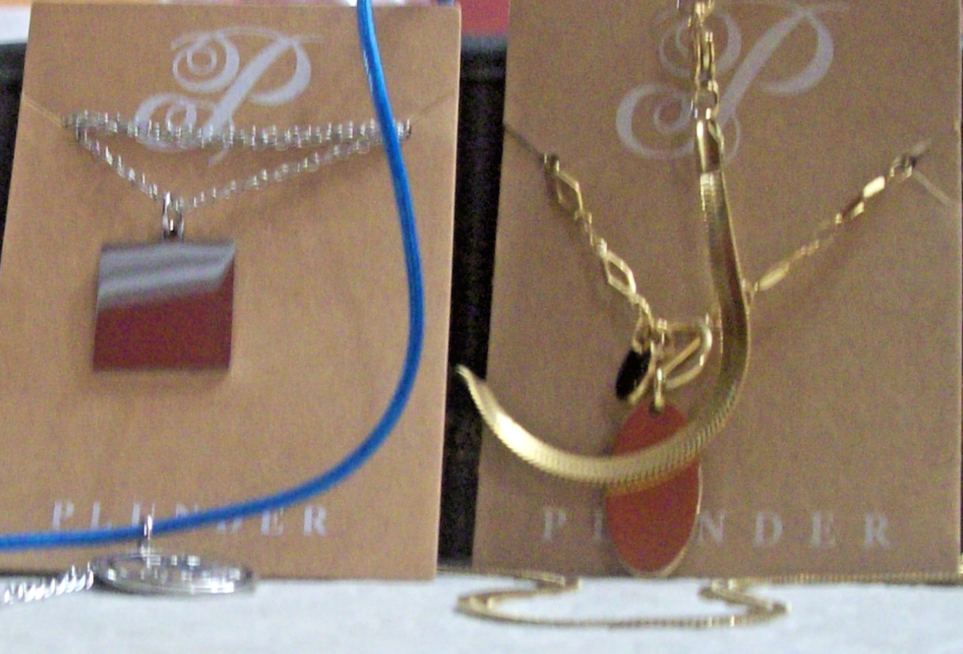 Lot of Four Mostly New Fashion Necklaces, Gold and Silver Toned!