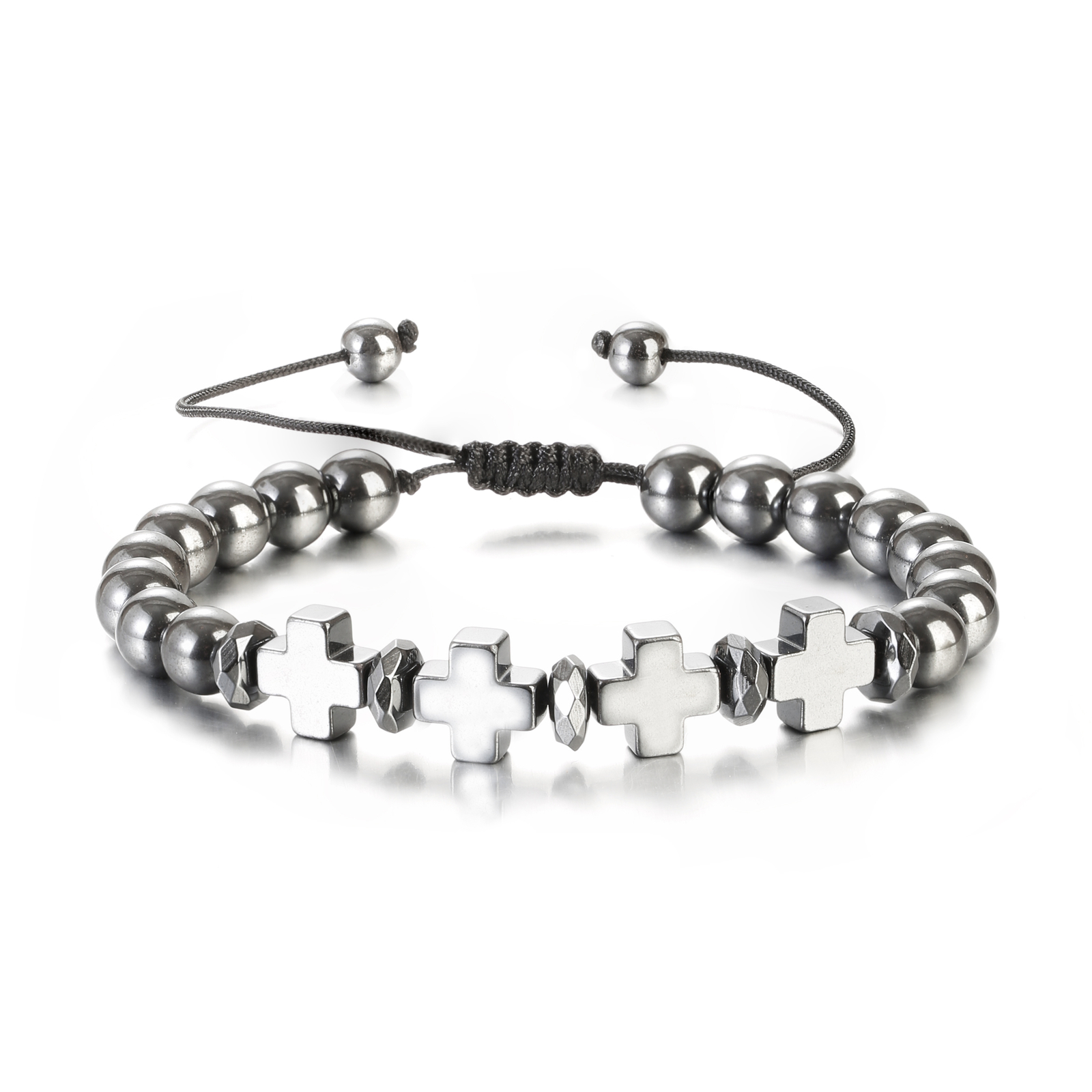 Energy Hematite Bead Healing Bracelet Braided Therapy Care Weight Loss Bracelets