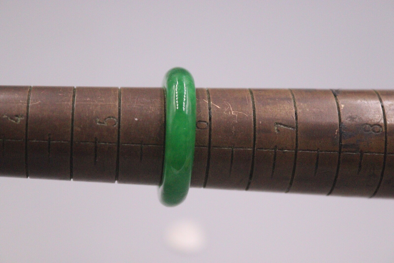 Women’s Chinese Green Jadeite Jade Ring Band Real Genuine Heating Jade Size 9