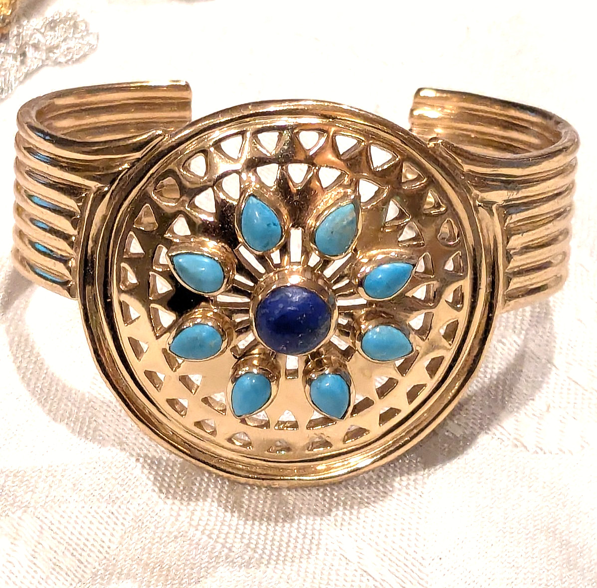 Amrapali Modernist Gold Tone Open Cuff Bracelet India