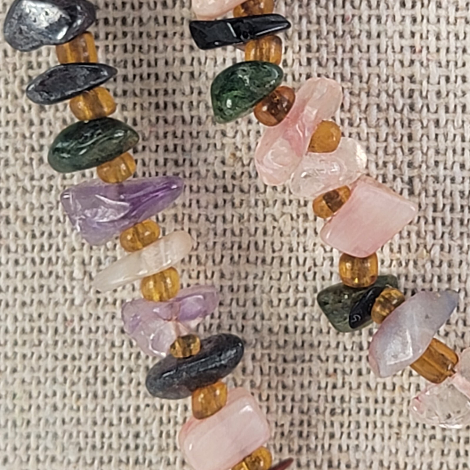 Multicolor Agate Chip Beaded Necklace 35 in Endless No Clasp