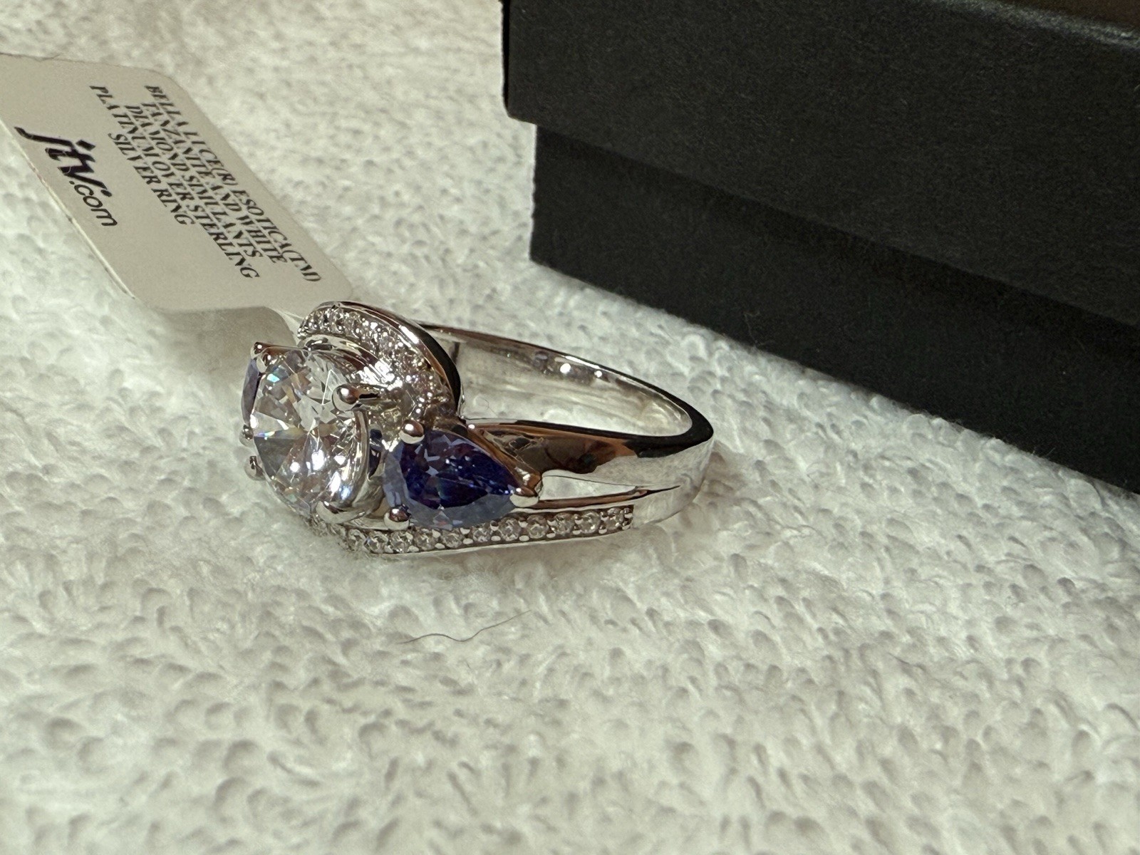 Bella Luce Esotica Sterling Silver Simulated Tanzanite & Diamond Ring, Size 10