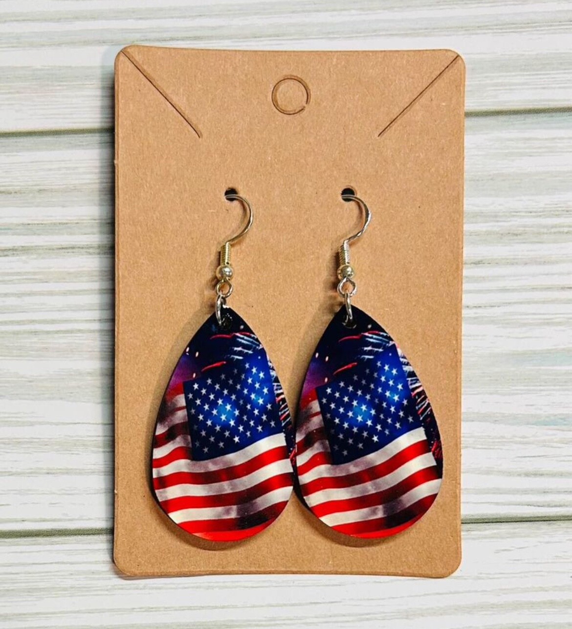Red white and blue patriotic earrings