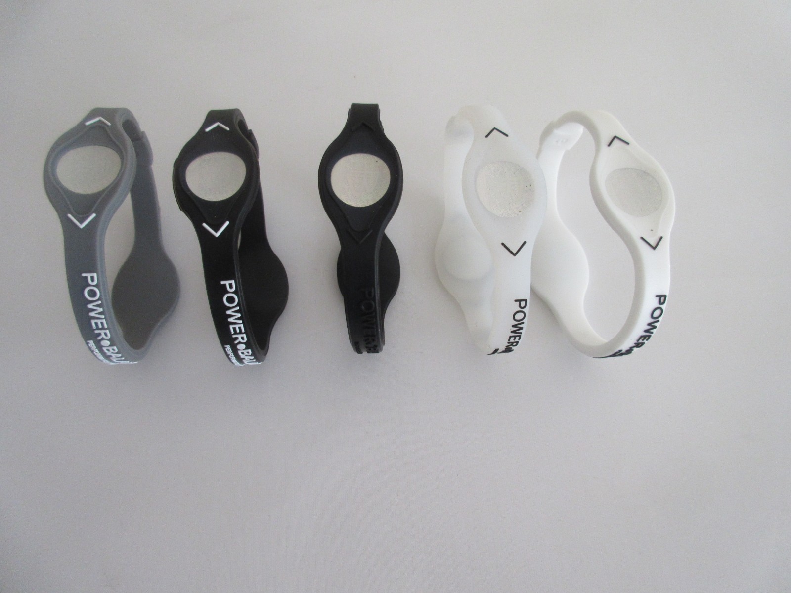 5 PCS WHITE,2 BLACK,GREY,CLEAR Power Balance Energy Health Bracelet XS,S,M,L, XL