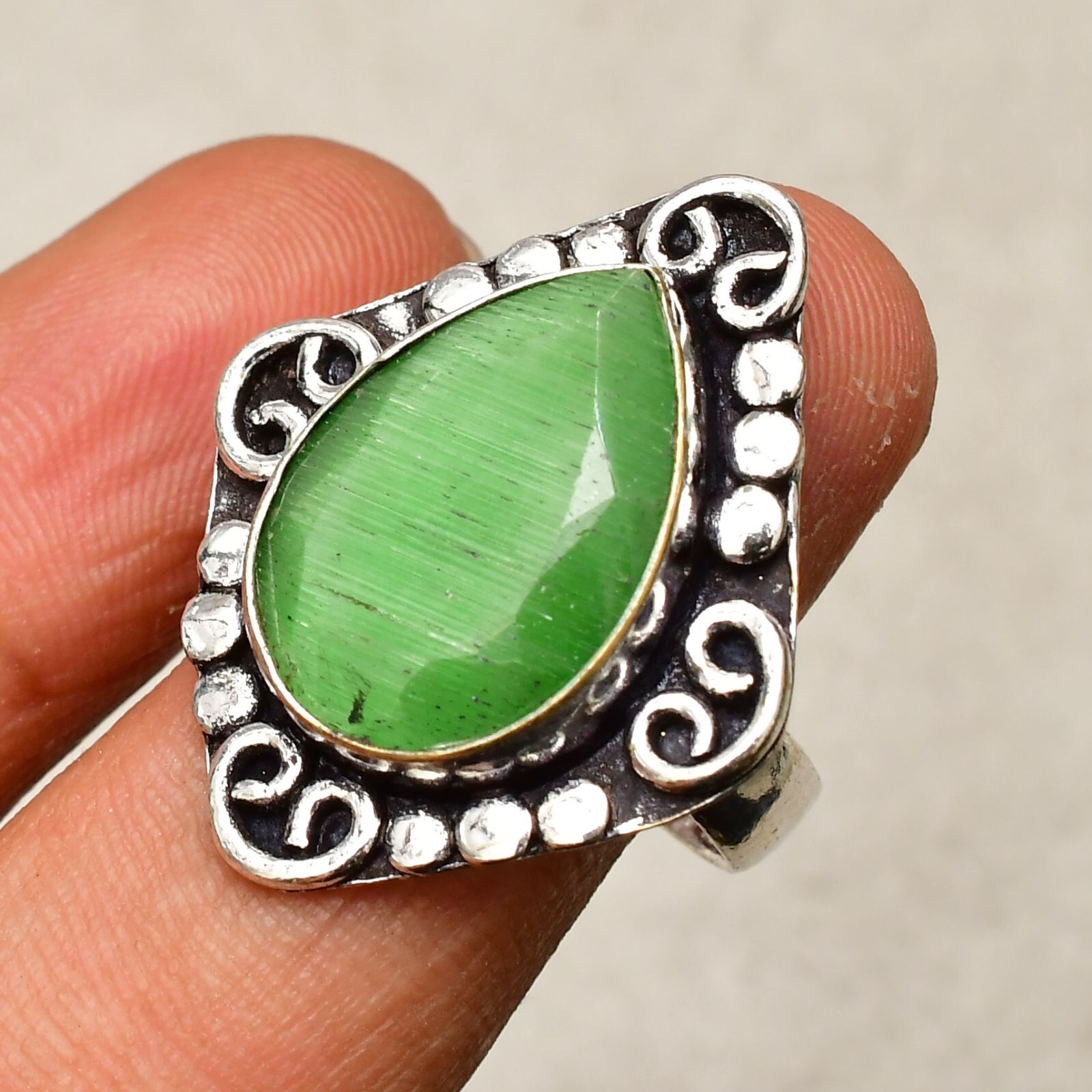 Monalisa Gemstone 925 Sterling Silver Jewelry Ring Size 8