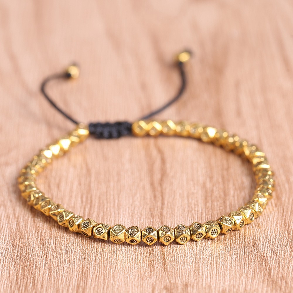 Tibetan Copper Bead Bracelet for Good Luck and Wealth Healing Jewelry Men Women