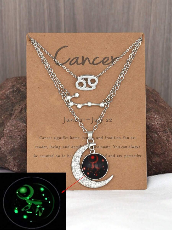 3 Pack Zodiac Constellation Pendant Necklaces – 12 Stars Astrology Jewelry Set