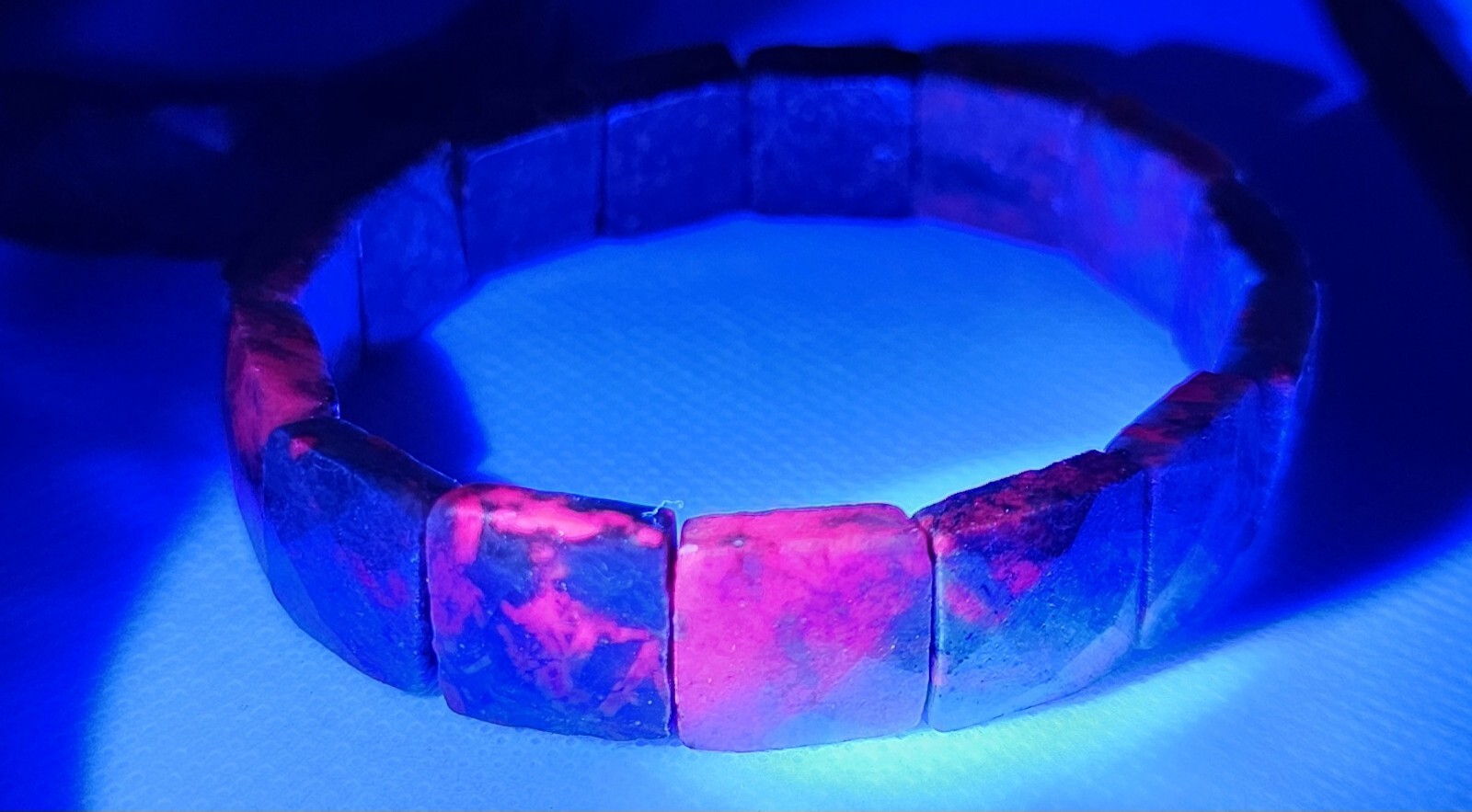 Ruby Kyanite Faceted UV Reactive Bangle 14mm