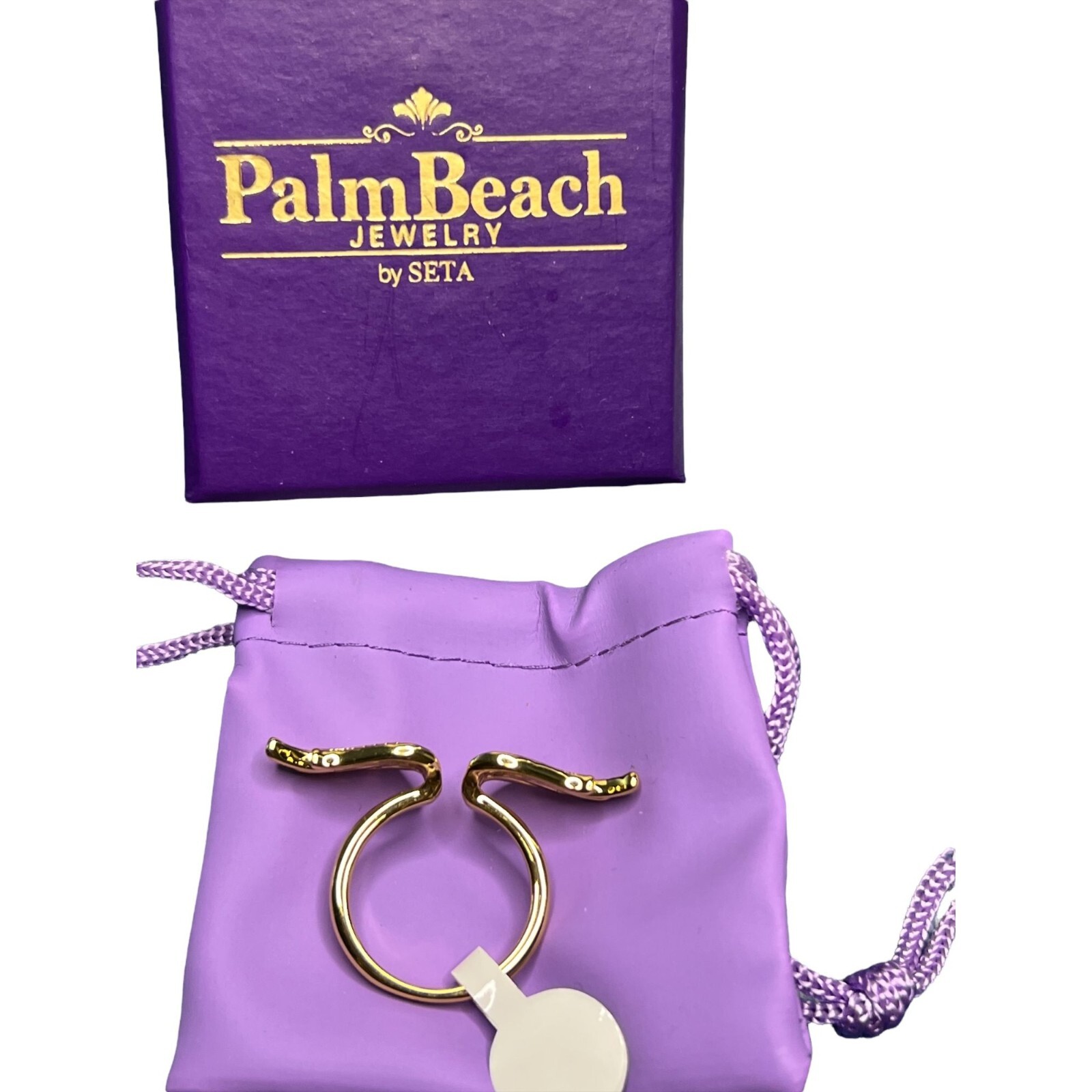 Palm Beach Jewelry Double Wings ring CZ stones Gold plated size 9 Angel NEW