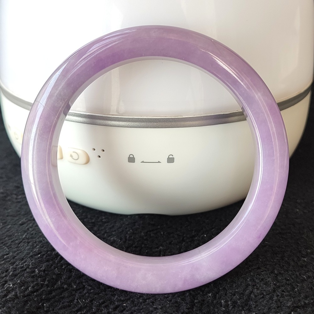 Certified Grade A 62mm Lavender Natural Burma Jade jadeite Bangle Bracelet 0442