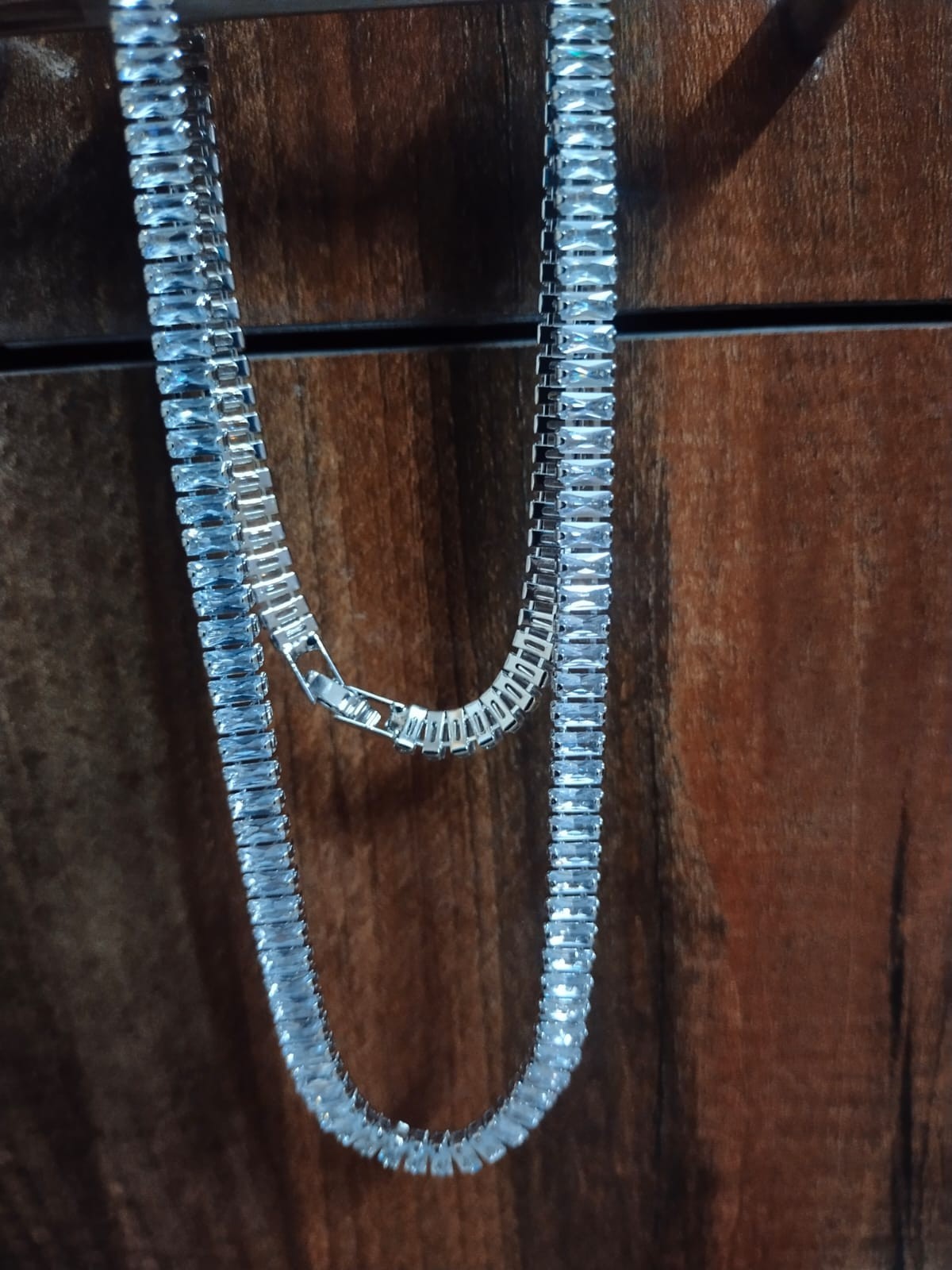 14K White Gold Plated Tennis Necklace Jewelry for men and women