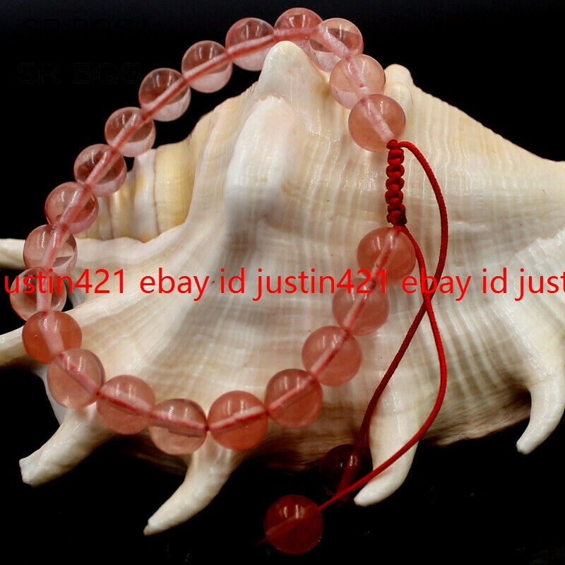 Handmade 8/10mm Round Braided Macrame Gems Adjustable Tie Jewelry Bracelet 7.5″