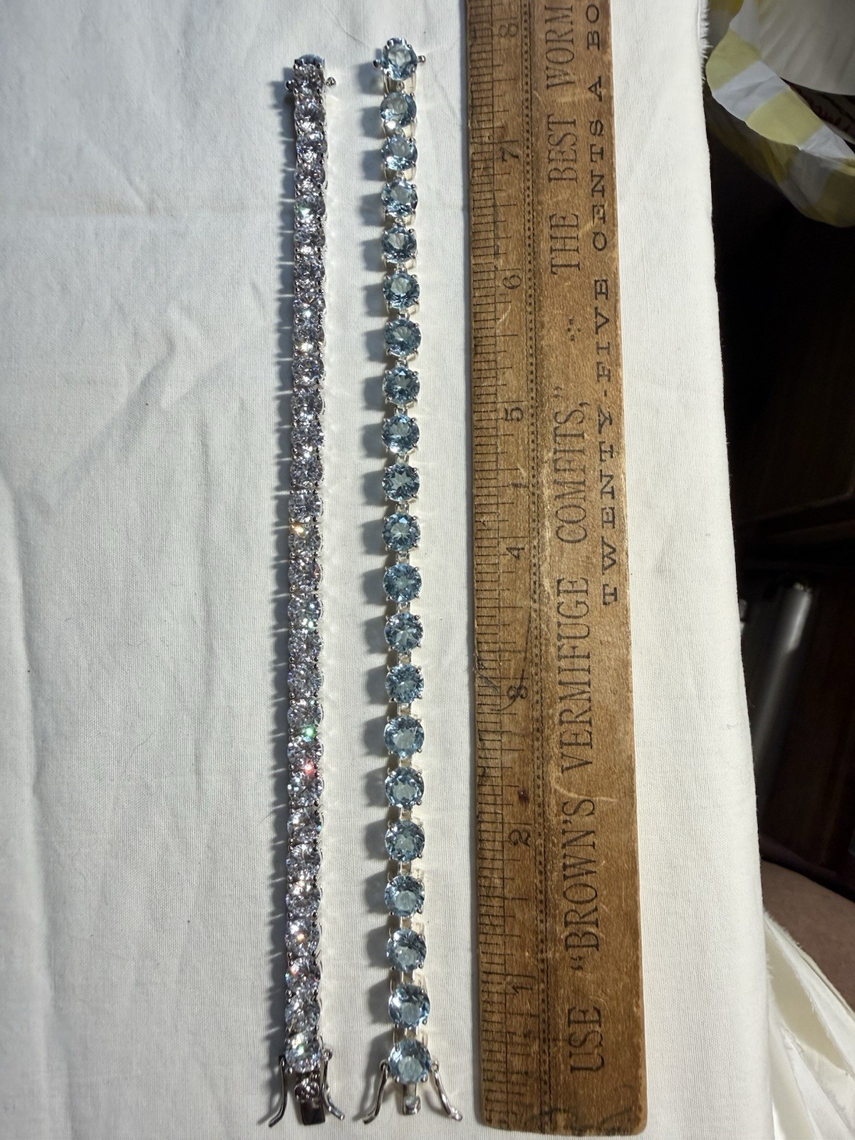 Pair Of Tennis Bracelets Kenneth Lane CZ, ONE Is Sterling Silver .925 7.5 Inch