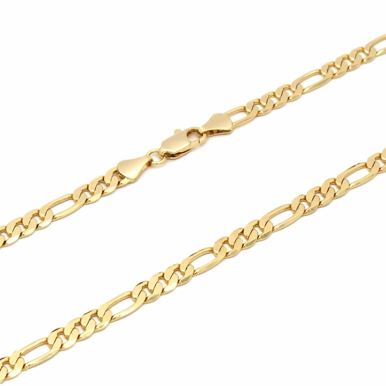 Hip Hop 14K Gold Plated Jesus Anchor Pendant Cubic-Zirconia 30″ Figaro Chain