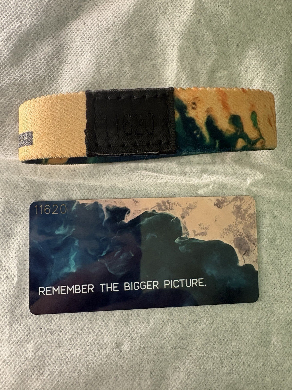 ZOX Multicolor Fabric Wristband “Remember the Bigger Picture.”