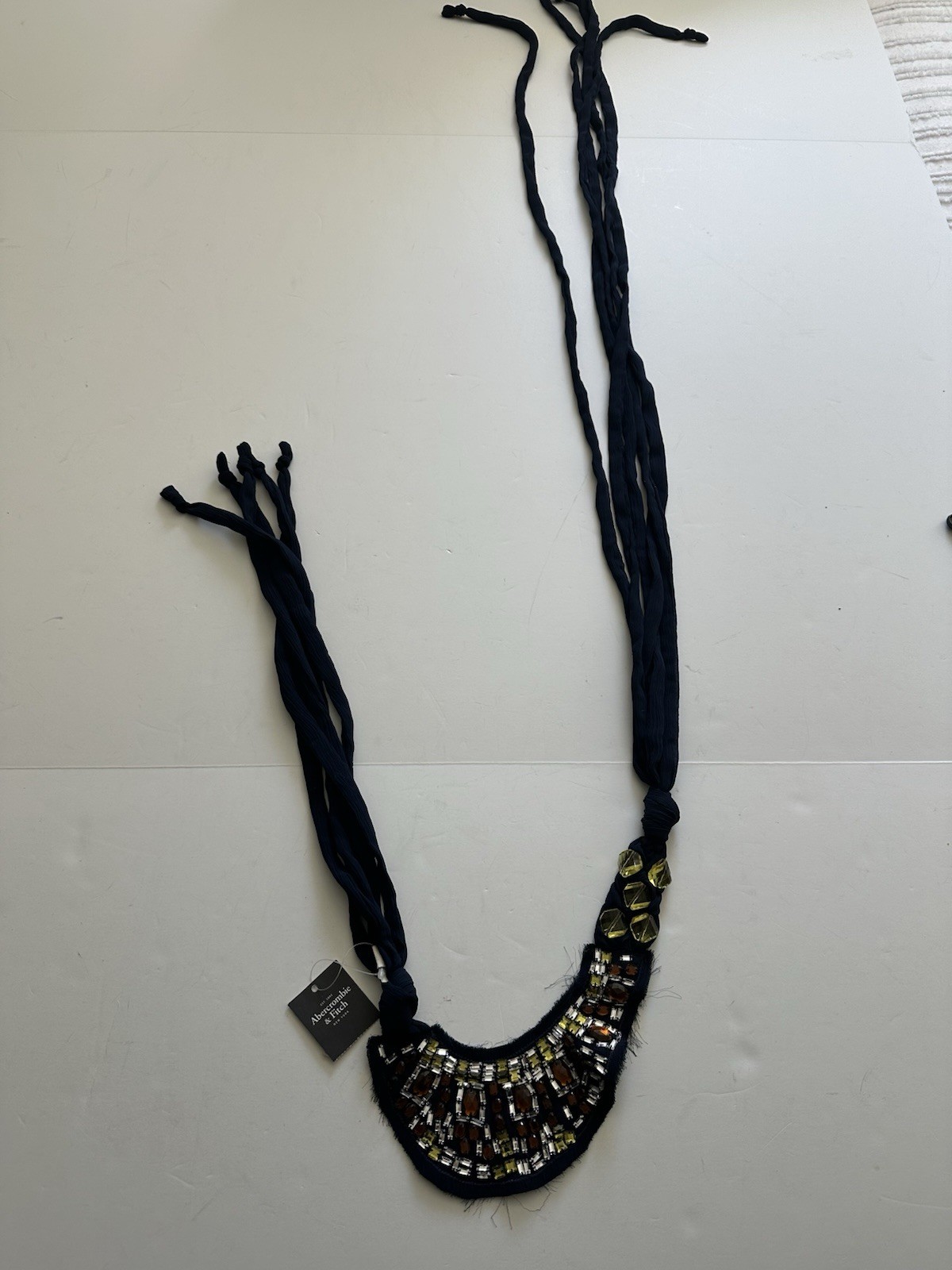 New Abercrombie & Fitch Statement Bib Necklace/Belt Rhinestone Rare Back School