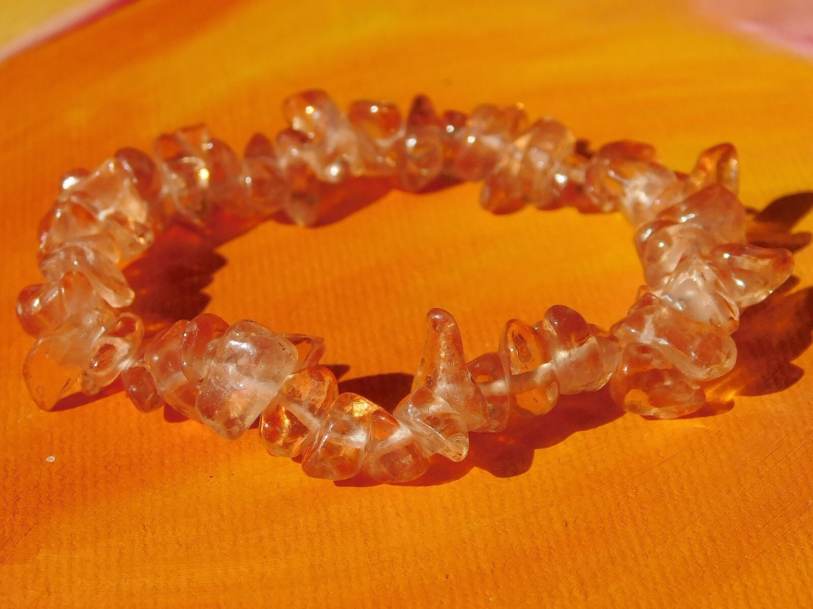 Handmade To Order – Gemstone Chip Beaded Bracelet – Natural Rose Quartz.
