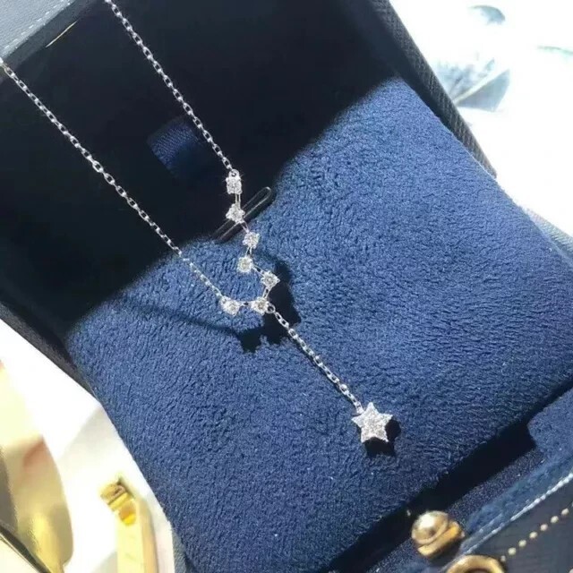 2Ct Round Cut Lab Created Diamond Women’s Star Necklace 14k White Gold Plated