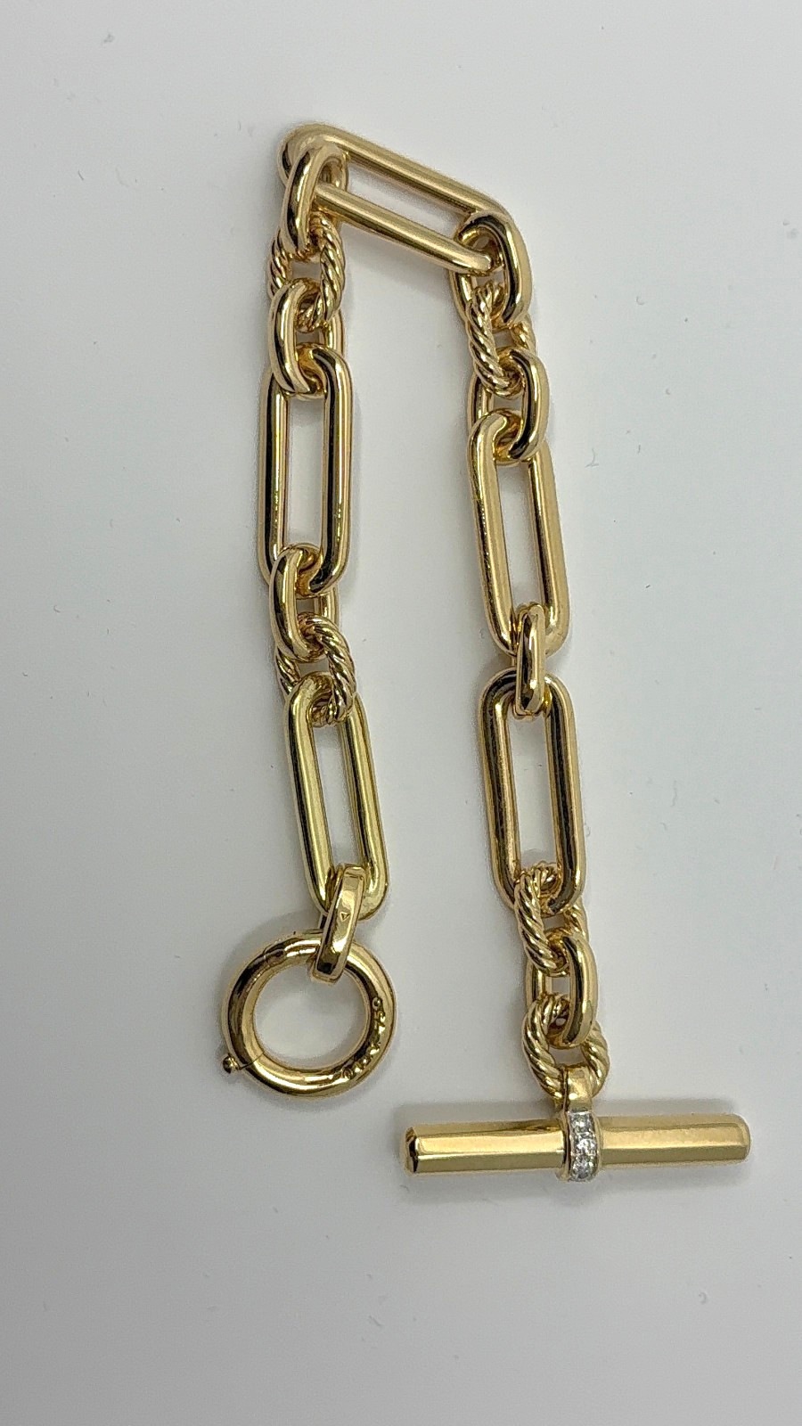 David Yurman Women’s Lexington Chain Bracelet in 18K Yellow Gold with Diamonds