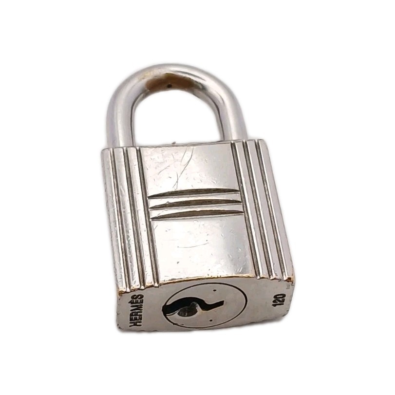 Hermès Cadena Padlock 120 Bag Charm Palladium Plated
