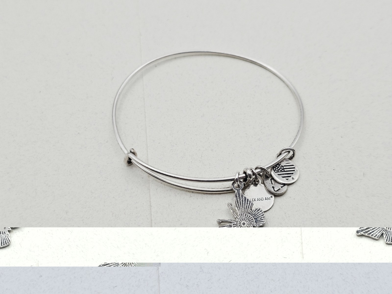 Alex Ani Silver Bracelet With Yellow Butterfly 🦋 🦋 Generic Metal Charm ✨️