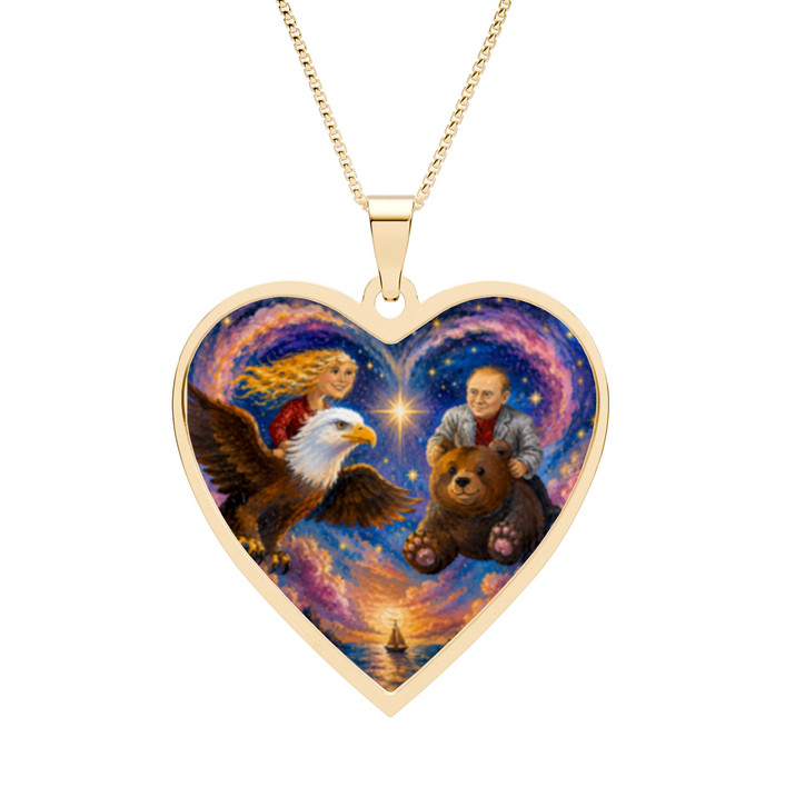 Stars Between Nations Heart Pendant Necklace by JJ Mammoth
