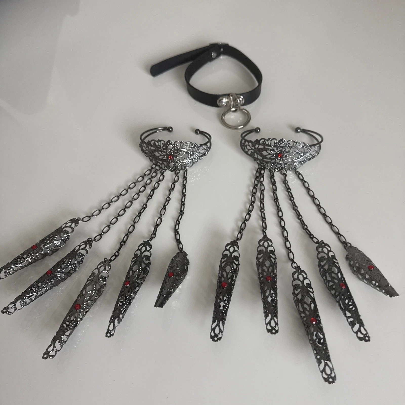 Punk, Metal Hand Chain Finger Bracelet, Gothic Slave Jewelry for Parties & More