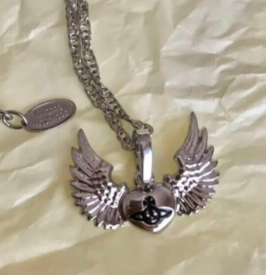 Vivienne Westwood Necklace pendant wings Silver Orb heart Outlet authentic