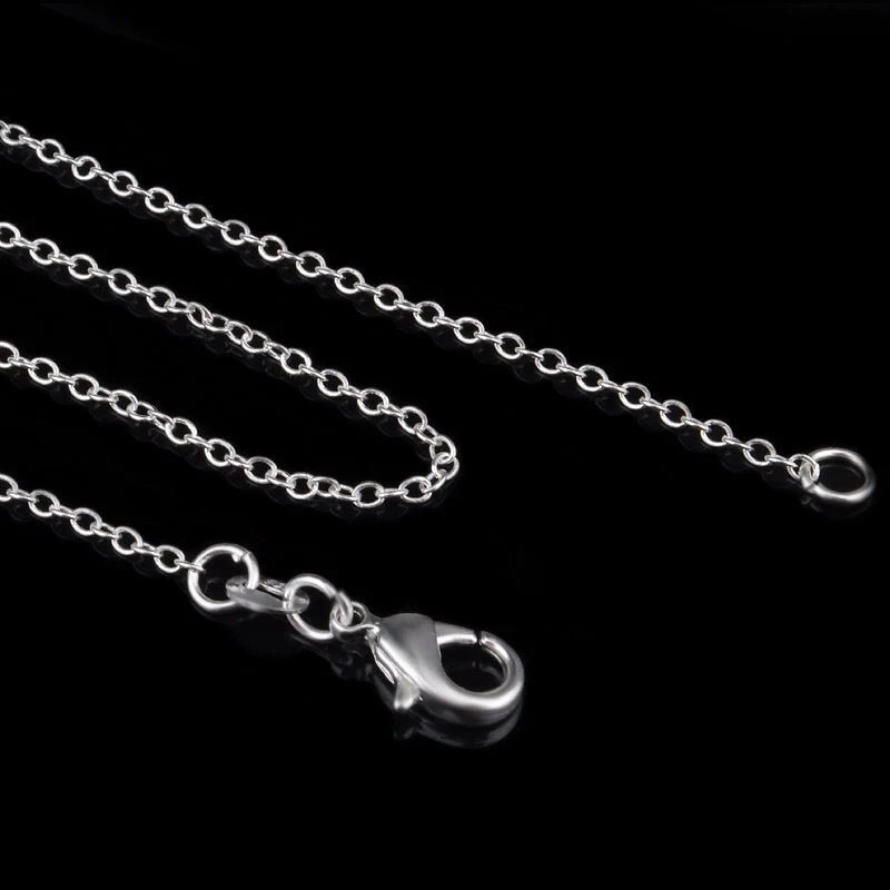Wholesale 10pcs 925 Sterling Solid Silver 1mm 16inch -24inch Rolo Chain Necklace