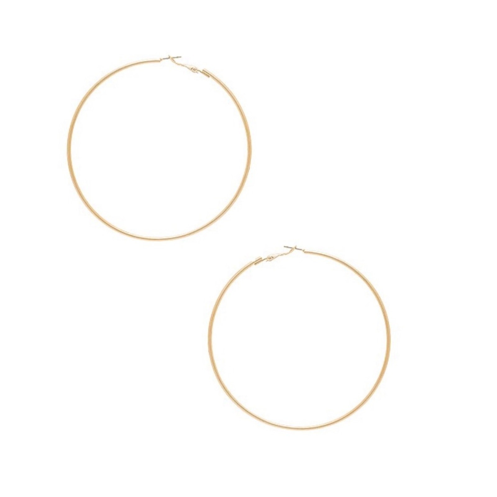 Revolve 8 Other Reasons Koko Hoop Gold Hoop Earrings 2.8″ Simple Gold Tone Hoops