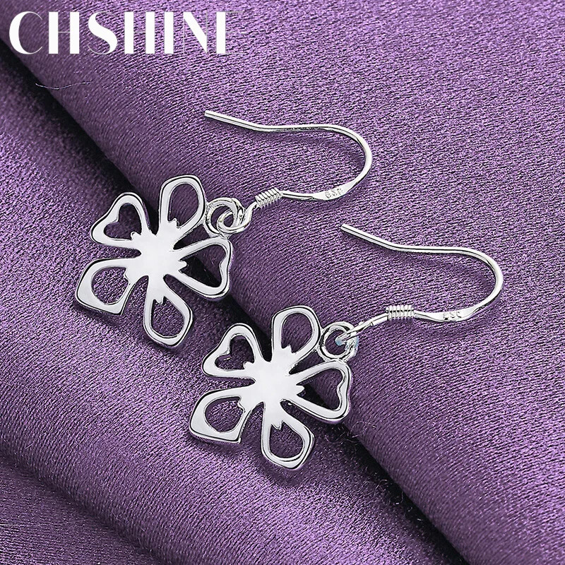 CHSHINE 925 Sterling Silver Charm Flower Earrings Party Fashion Charm Jewelry