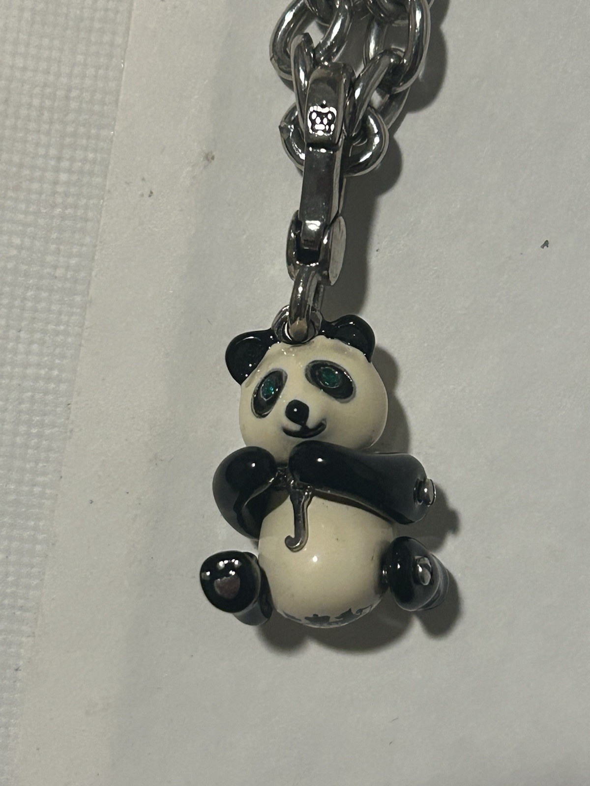 Juicy Couture Signed Panda Charm Pendant and 17in Necklace Chain