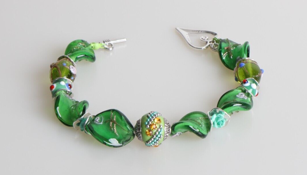 Pulsera Casual Para Mujeres Cuentas Verdes Piedras Preciosas Natural Cristal