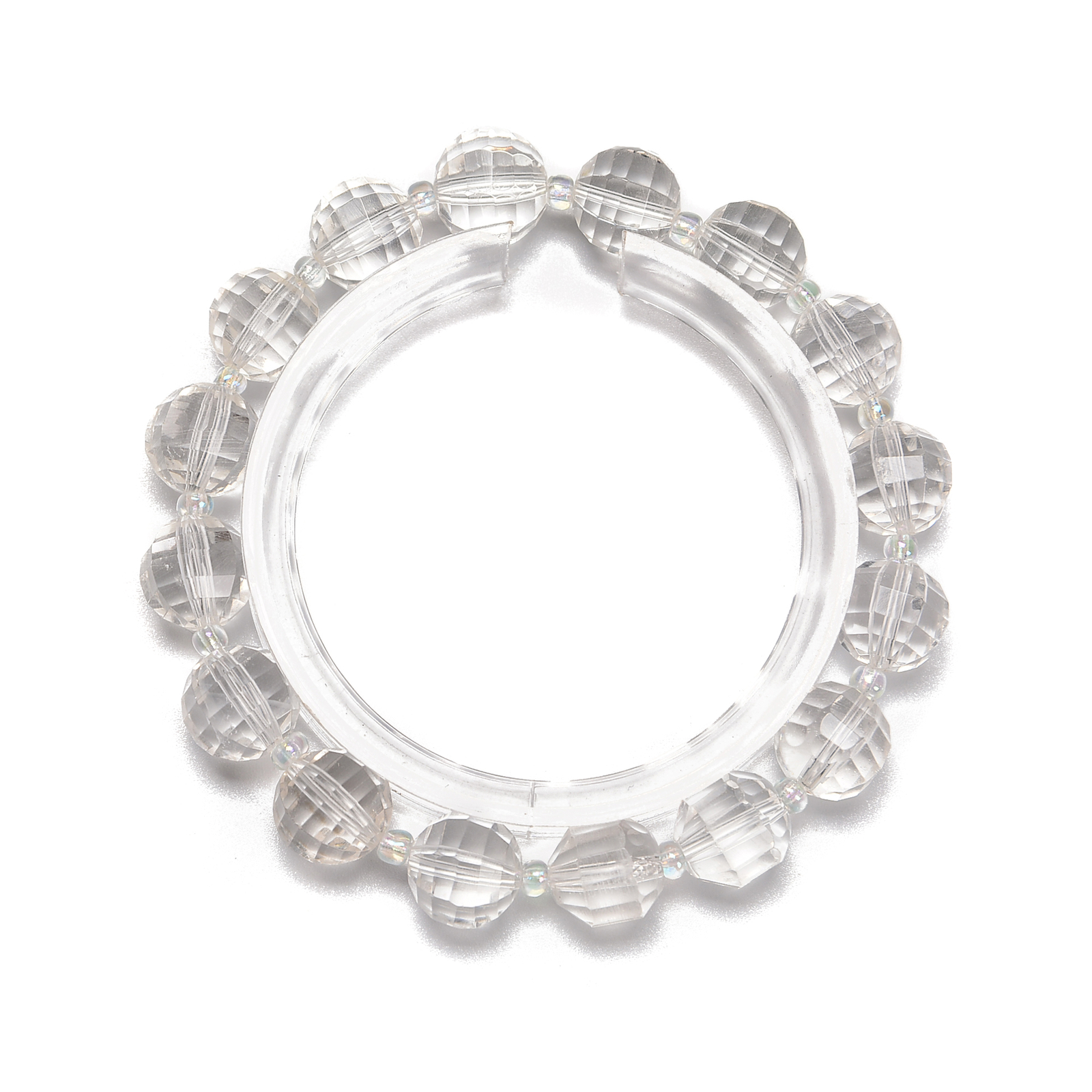 Clear Quartz Prism Cut Double Point Bracelet Beads Size 8mm 10mm 7.5” Length