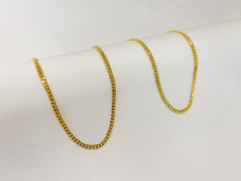 18K Yellow Gold SOLID Curb Cuban Necklace Bracelet Chain Link Real 3mm 18in