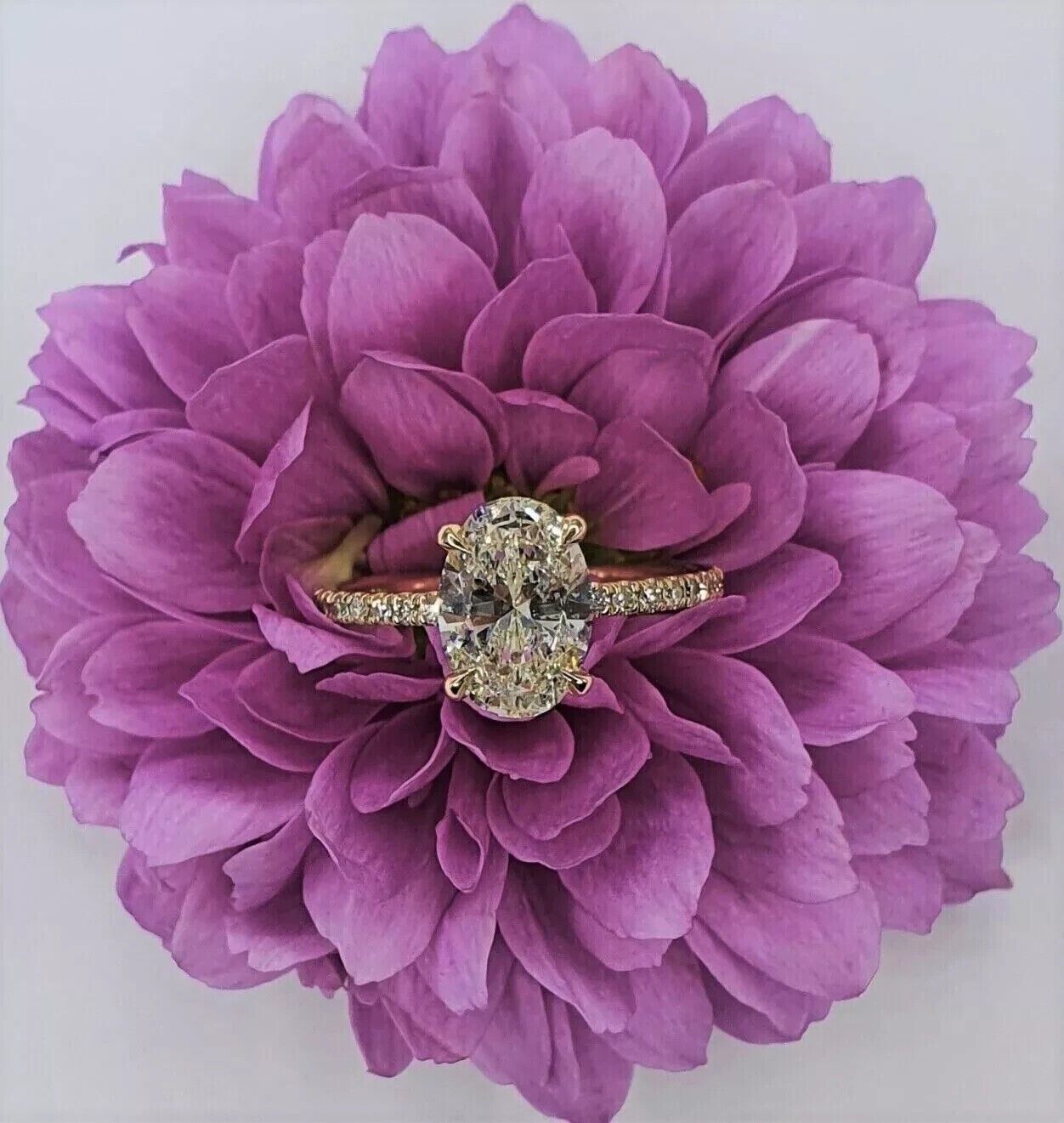 Oval Cut Simulated Diamond Women’s Stunning Wedding Ring 14K Yellow Gold Plated
